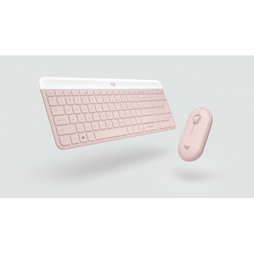 ** OPENBOX ** Teclado e Mouse Logitech MK470 Rose com Design Slim Silencioso Pilhas Inclusas - 920-011313