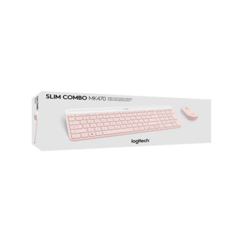 ** OPENBOX ** Teclado e Mouse Logitech MK470 Rose com Design Slim Silencioso Pilhas Inclusas - 920-011313