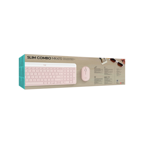 ** OPENBOX ** Teclado e Mouse Logitech MK470 Rose com Design Slim Silencioso Pilhas Inclusas - 920-011313