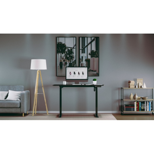 Mesa Ajustvel Eltrica DT3 Office F10 com Tampo Preto 120 x 60 cm
