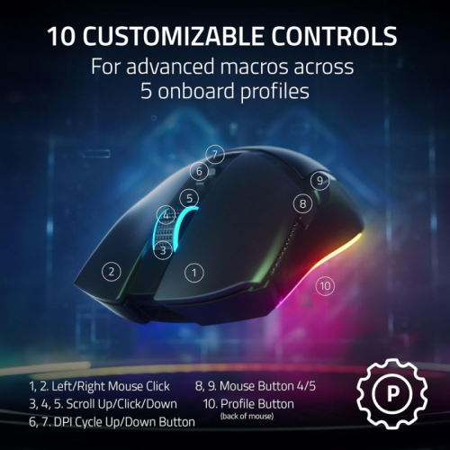 Mouse Gamer Razer Cobra PRO Wireless RGB 30k Optical Branco - RZ01-04660200-R3U1