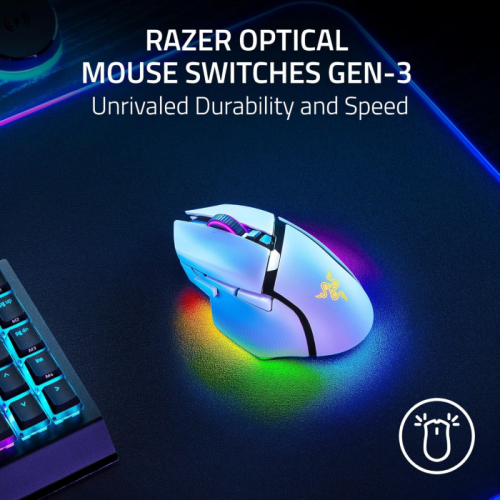 Mouse Sem Fio Gamer Razer Basilisk V3 PRO 35K White Wireless Focus Pro 35K Gen-2