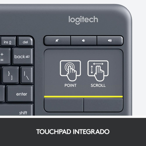 ** OPENBOX ** Teclado Sem Fio Logitech K400 Plus TV com Touchpad Integrado ABNT2 - 920-007125