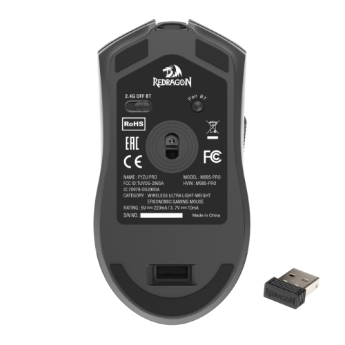 Mouse Gamer Sem Fio Redragon Fyzu Pro Wireless Preto - M995-PRO