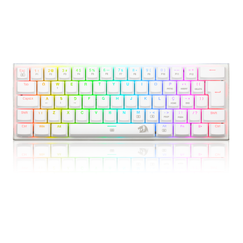 Teclado Mecnico Gamer Redragon Anivia 60% RGB Branco Switch Brown ABNT2