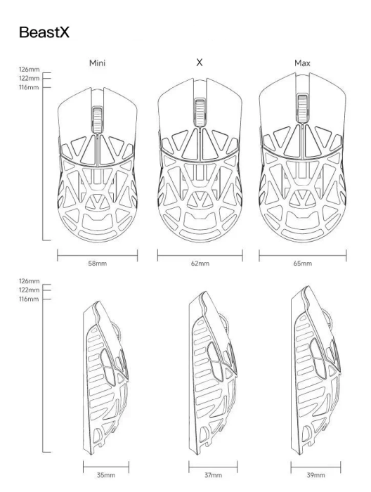 WLMOUSE Beast X MAX Pink Rabbit サイド穴なし wlmouse beastx pro Pink Rabbit サイド穴なし WLMOUSE Beast X Series