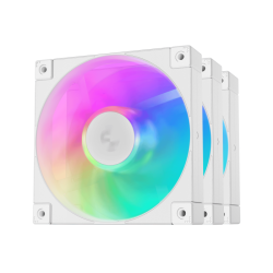 Kit com 3 Fans DeepCool FD12 ARGB Branco 120mm - R-FD12-WHAPN3-G