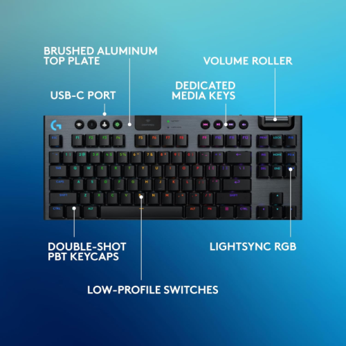 Teclado Sem Fio Mecânico Logitech G915 X TKL Branco Ultrafino