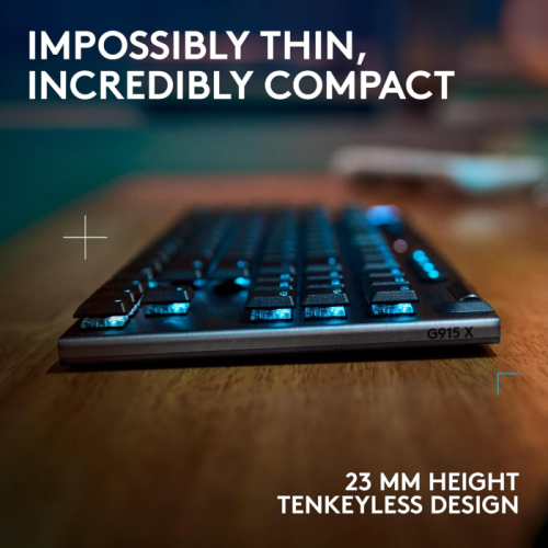 Teclado Sem Fio Mecânico Logitech G915 X TKL Branco Ultrafino