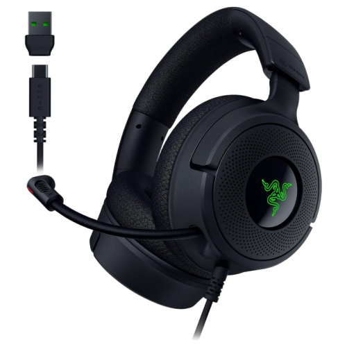 ヘッドホン Razer Kraken v4 Pro/Base Station Chroma Fone Gamer Razer Kraken V4 X Chroma RGB USB Surround 7.1 - RZ04