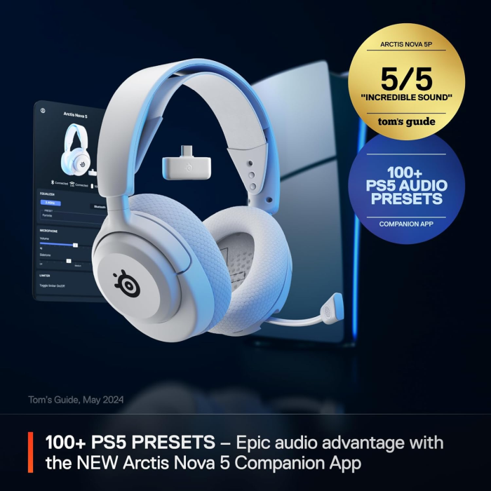 SteelSeries Arctis Nova 5P Wireless ホワイト Fone Gamer Steelseries Arctis Nova 5P White Wireless para PC e