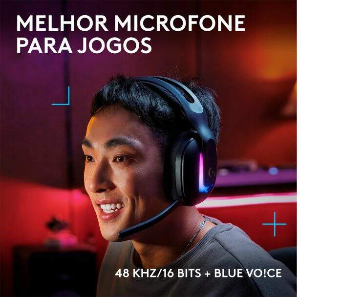 Fone Gamer Sem Fio Logitech G522 Lightspeed RGB com Bluetooth e