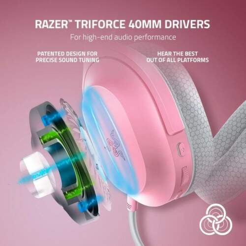Fone Gamer Sem Fio Razer Barracuda X Wireless Quartz Rosa - PC
