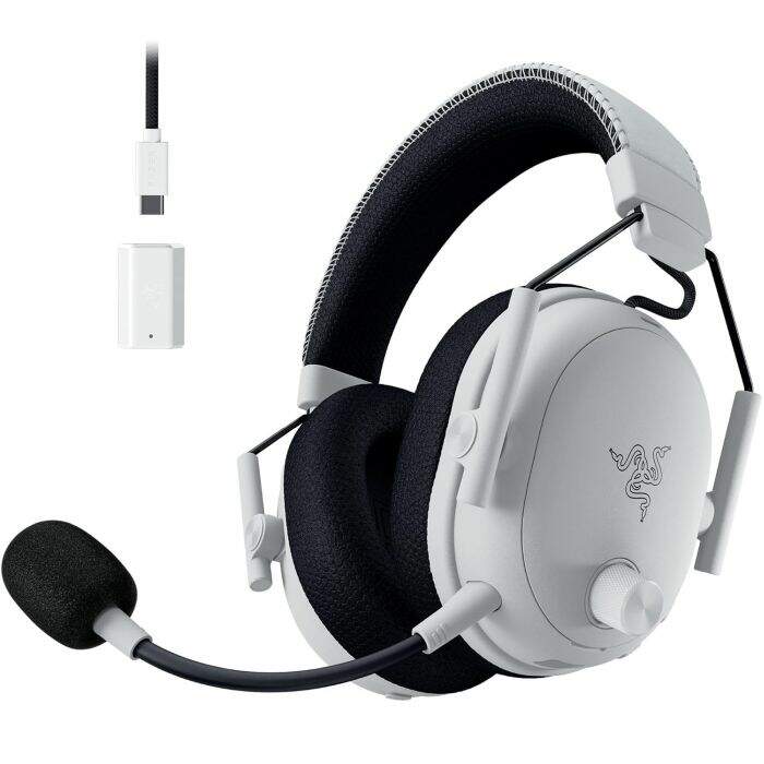 RAZER BLACKSHARK V3 PRO ホワイトエディション Fone Sem Fio Razer BlackShark V3 Pro Wireless Triforce 50mm THX