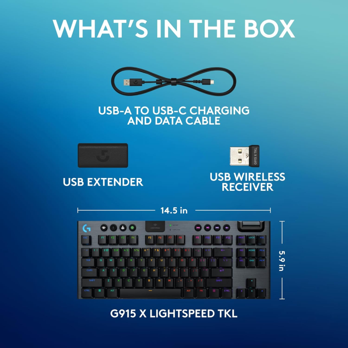OPENBOX ** Teclado Sem Fio Mecânico Logitech G915 X TKL Preto