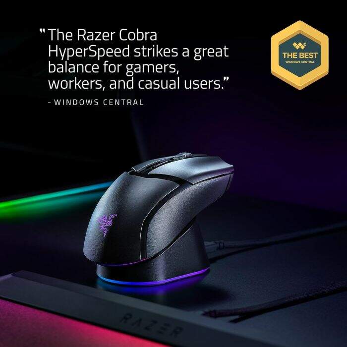 Mouse Gamer Razer Cobra Hyperspeed Wireless RGB 26k Optical Preto