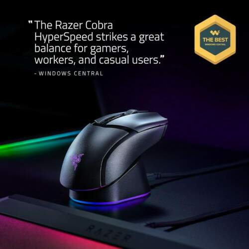 Mouse Gamer Razer Cobra Hyperspeed Wireless RGB 26k Optical Preto