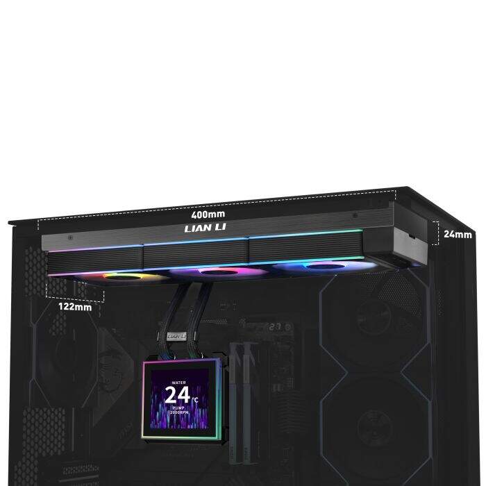 WaterCooler Lian Li Hydroshift II LCD-S 360CL Preto - GHS2LCDS36CB