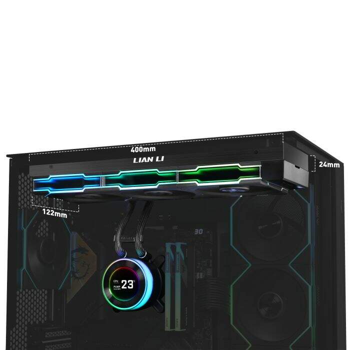 WaterCooler Lian Li Hydroshift II LCD-C 360TL Preto - GHS2LCD36TB