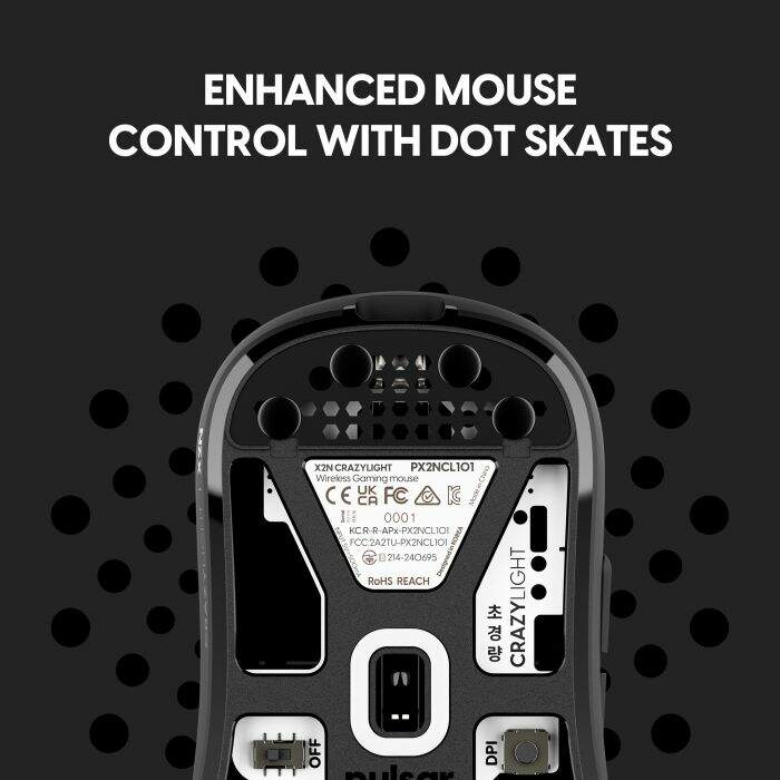 Mouse Gamer Pulsar X2N Mini CrazyLight 38g Wireless 8K Jet Black