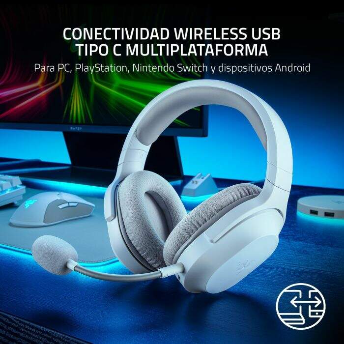 Fone Gamer Sem Fio Razer Barracuda X Wireless Mercury White - PC