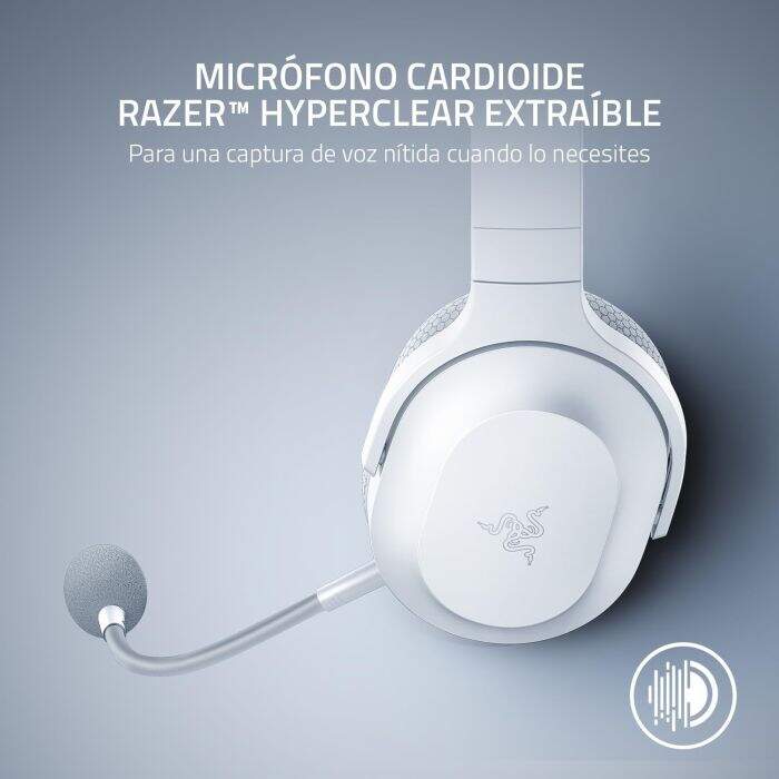 Fone Gamer Sem Fio Razer Barracuda X Wireless Mercury White - PC
