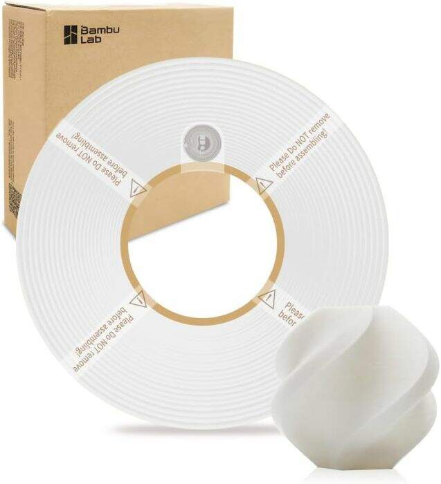 Refil de Filamento Bambu Lab PLA Matte Branco 1kg - A01-W2-1.75