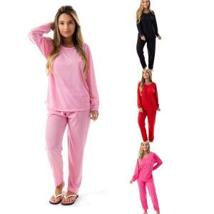 Pijama Longo de Malha Liso Ana