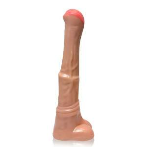 Pnis Pegasus De Cavalo 36x6,2cm Gigante Grosso e Flexvel Bege