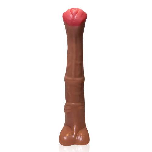 Pnis Pegasus De Cavalo 36x6,2cm Gigante Grosso e Flexvel Marrom
