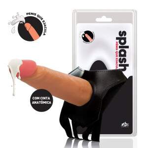 Splash Pnis Que Ejacula 16x4cm Com Cinta Strap On