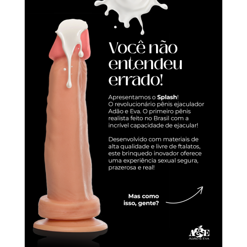 Splash Pnis Que Ejacula 19,5x5,5cm Kong com Escroto