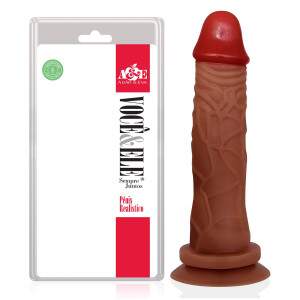 Pnis Metis - 18,5cm x 3,5cm com Ventosa na cor Marrom