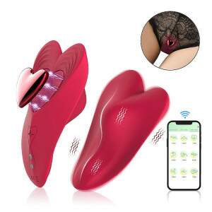 Vibrador de calcinha Vibratria Recarregvel com Controle por APP Aplicativo Red Haert