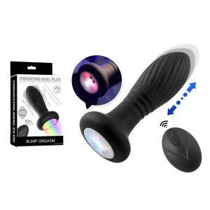 Plug Anal em Silicone com LED,com 10 Modos de Vibrao e movimetos de vai e vem,e Controle Remoto sem Fio Bump Orgasm