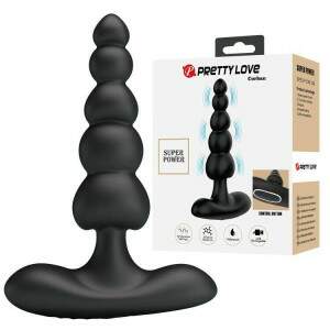 Plug Anal em Silicone Escalonado com 12 Modos de Vibrao - Corban - PRETTY LOVE