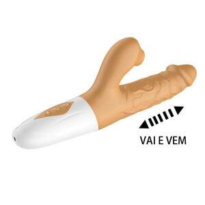 Vibrador Ponto G e Estimulador Clitoriano com 10 modos de vibrao e movimentos de vai e vem, e 10 modos de Pulsao 