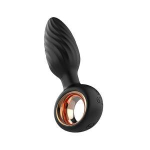 Plug Anal em Silicone com 9 Modos de Vibrao e rotao,e Controle Remoto sem Fio