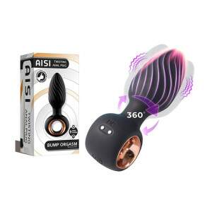 Plug Anal em Silicone com 9 Modos de Vibrao e rotao,e Controle Remoto sem Fio