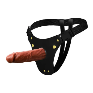 Cinta Peniana com pnis 16,5cm X 4,5cm Marrom Soulsex