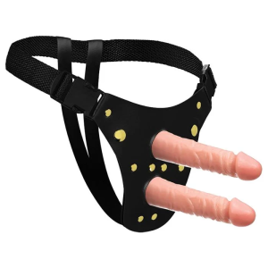 Cinta Peniana Dupla com 2 Pnis 16cm X 4cm Cada Bege Soulsex