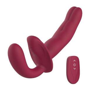 Strapless com Vibrao nas e partes Recarregvel com 10 Modos de Vibrao com Controle Remoto Olive