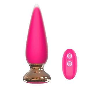 Plug Anal em silicone com 10 Modos de Vibrao com Controle Remoto