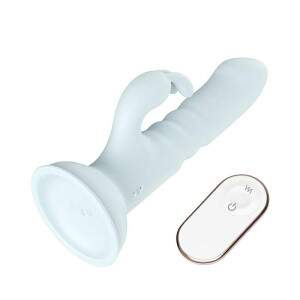  Vibrador de ponto G e Clitris com Vai e vem com Ventosa e Controle Remoto e Blue Eyes RCT S-Hande