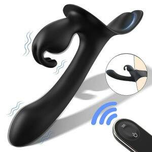 Vibrador de Ponto G e clitris com Controle Remoto Pode sewr Usado em Cinta Peniana Lord Rabbit S-hande