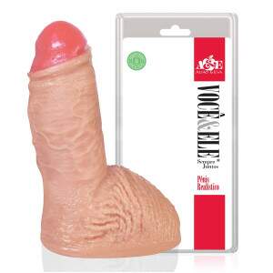 Pnis Realstico Brutus 17x5,5cm Bege Curto e Grosso