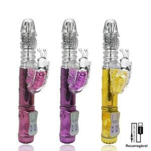 Vibrador rotativo vai e vem recarregvel com 36 variaes de vibrao