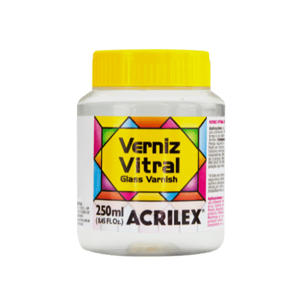 VERNIZ VITRAL INCOLOR 500 250ML ACRILEX Giverny Espaço da Arte