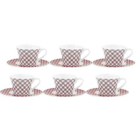 Jogo de xcara caf Royal Porcelain Yuki Red 6 peas 2158CF
