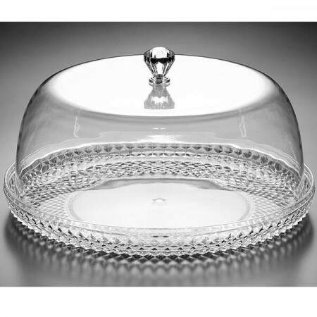 Prato para bolo com tampa Bon Gourmet acrlico 33cm 7042